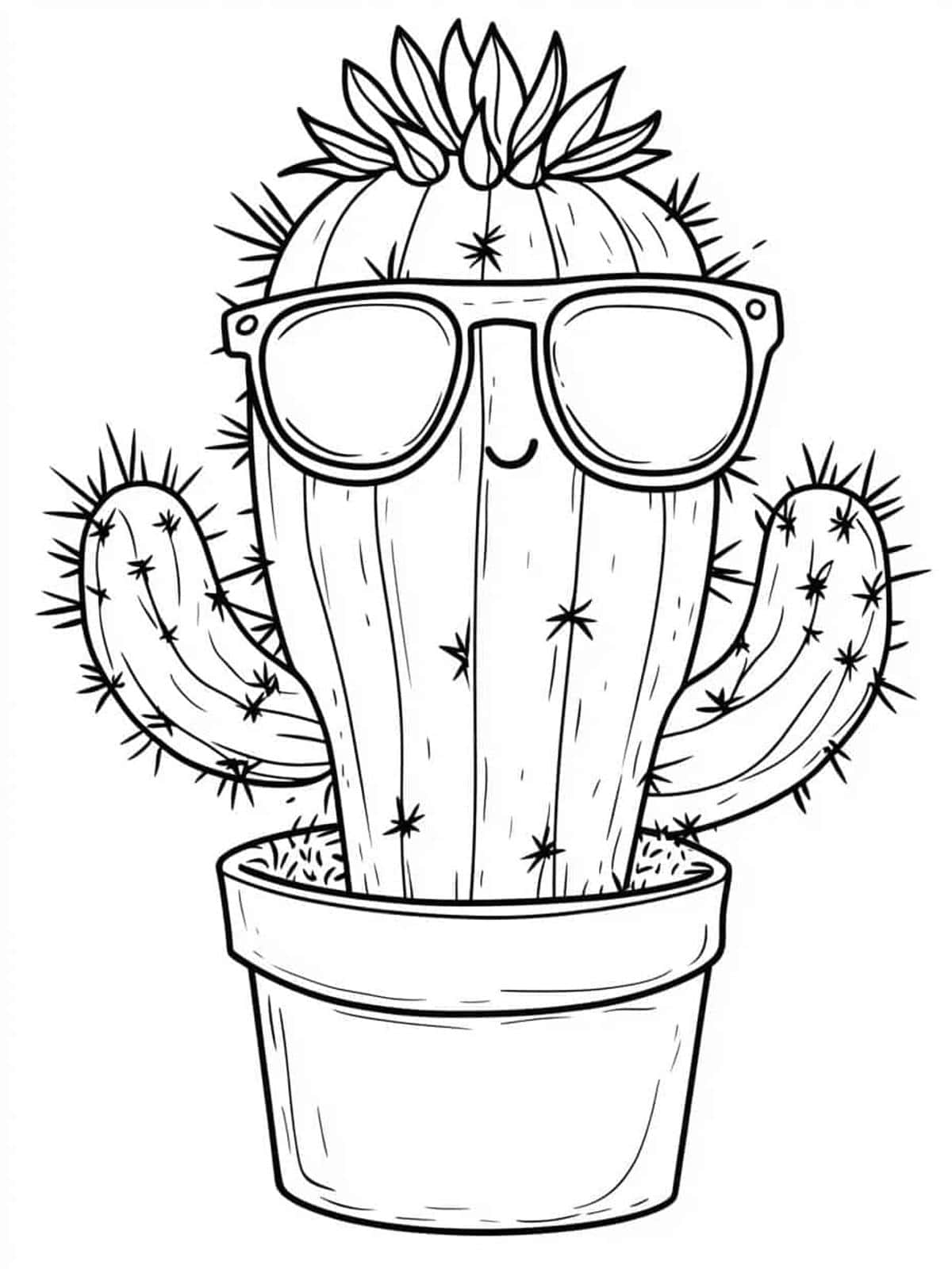 Cactus Character Coloring Pages