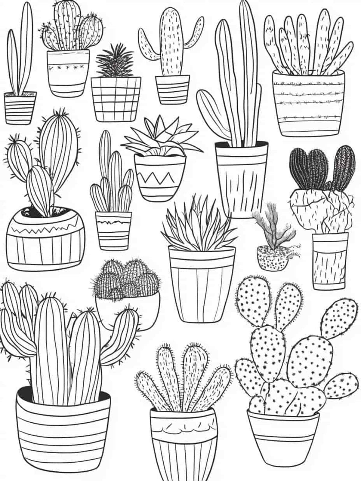 Cactus Coloring Page