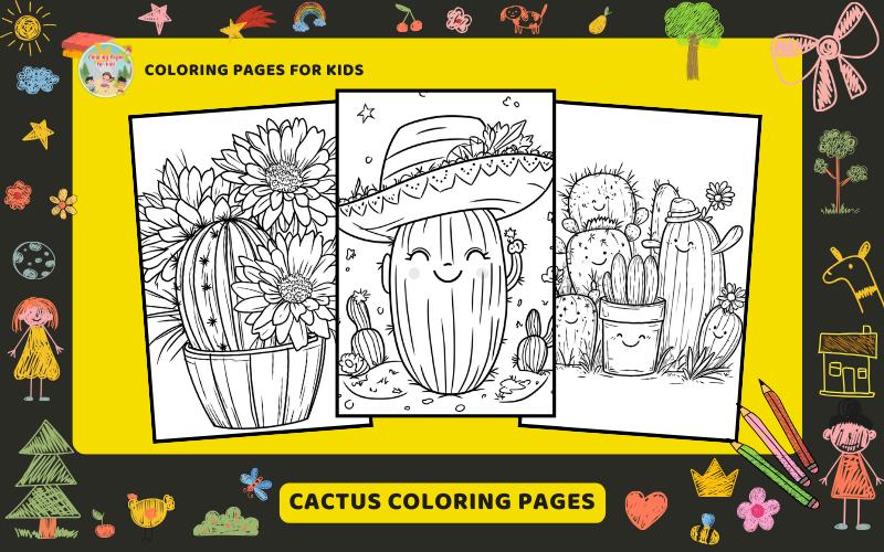 Cactus Coloring Pages Featured Image