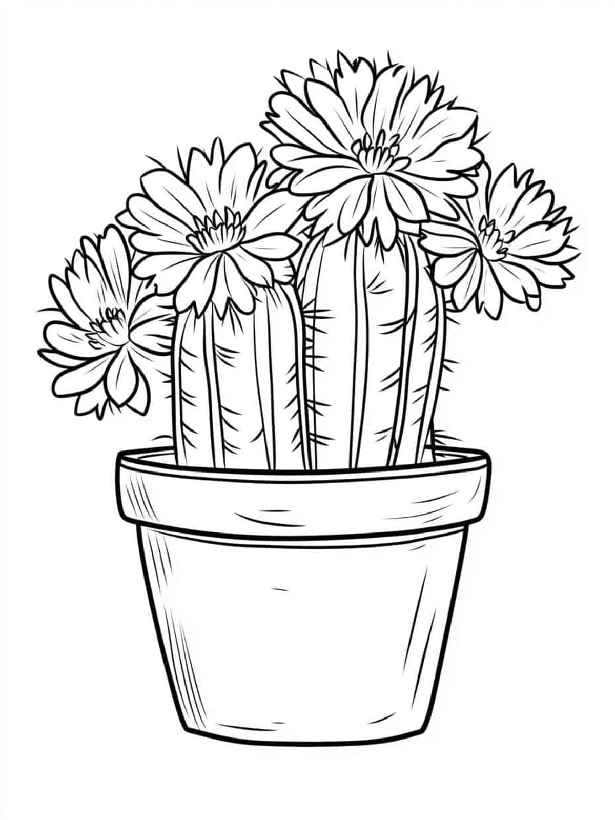 Cactus Flower Bloom Coloring Pages