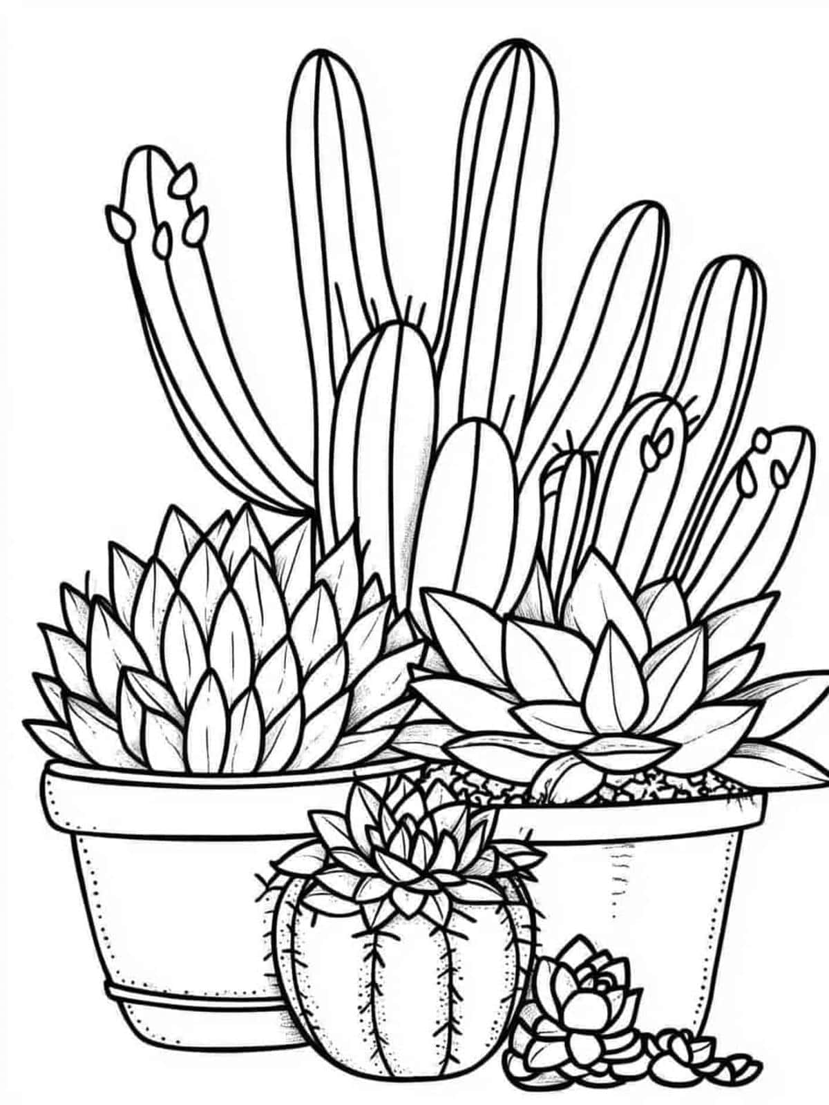 Cactus Flower Pot Coloring Pages