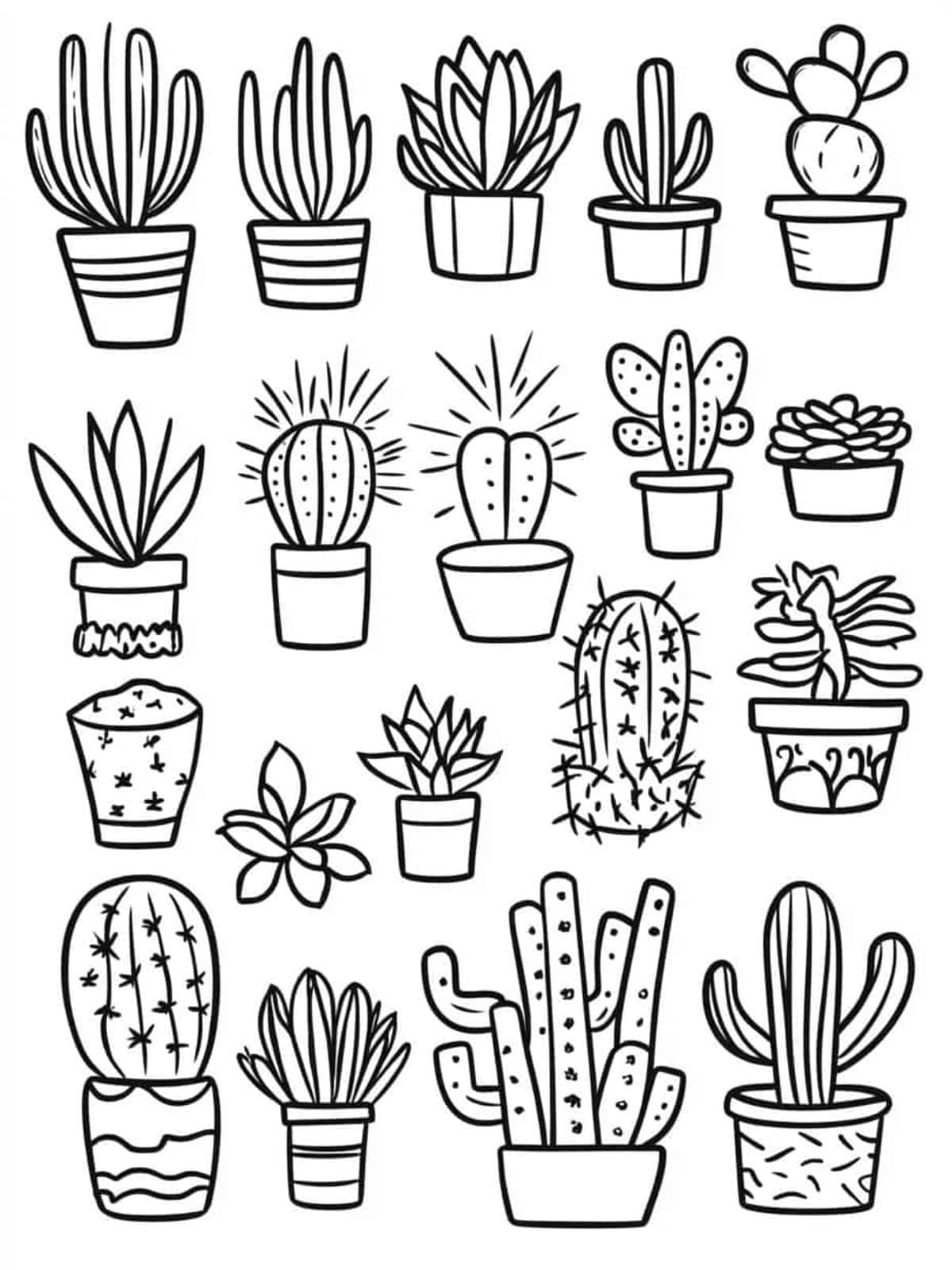 Cactus Garden Coloring Pages