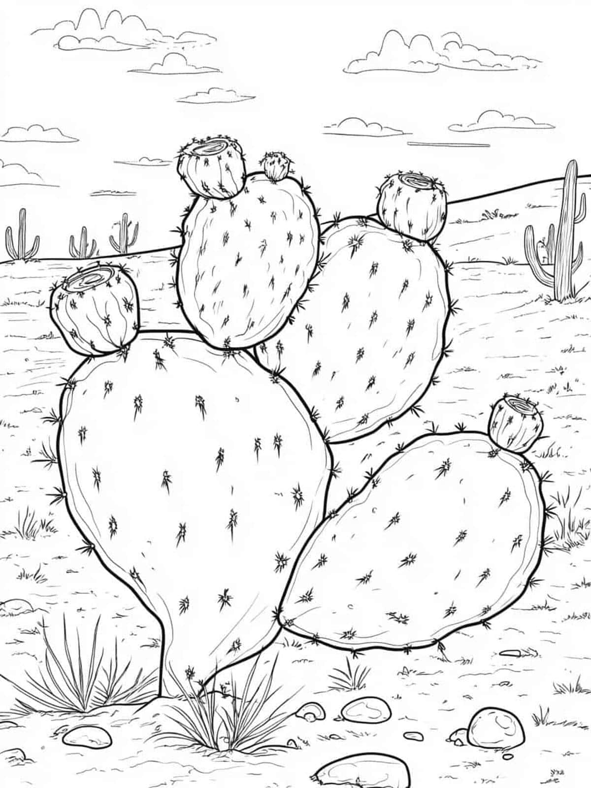 Cactus Pad Coloring Pages