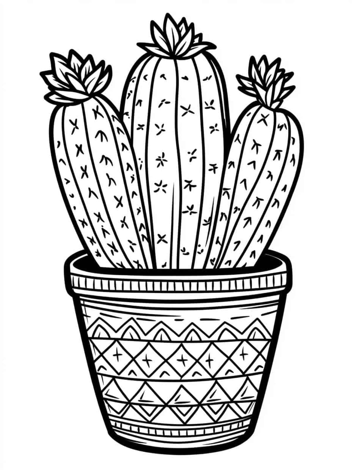 Cactus Pattern Coloring Pages