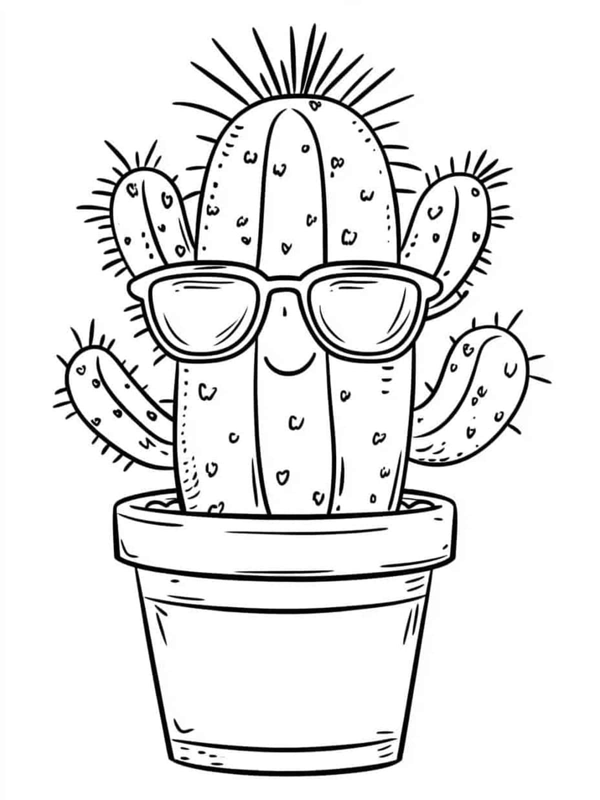 Cactus Sunglasses Coloring Pages