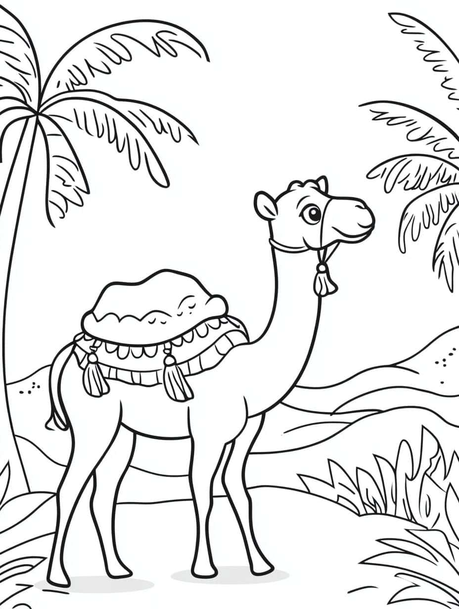 Camel Caravan Coloring Pages