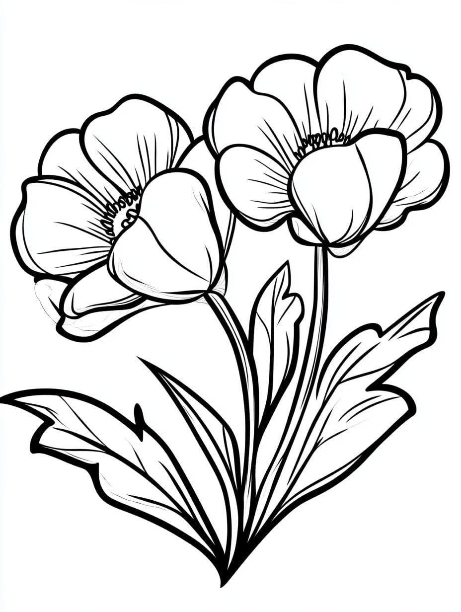 Cartoon Flower Coloring Pages