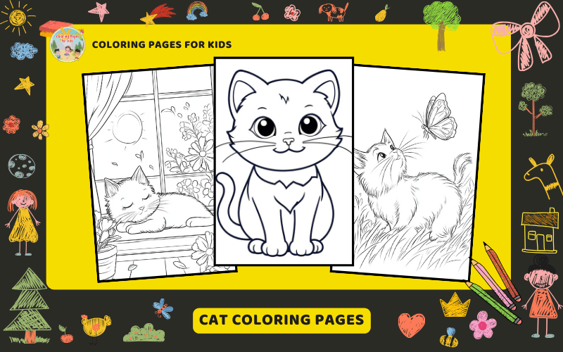 Cat Coloring Pages Featured Image