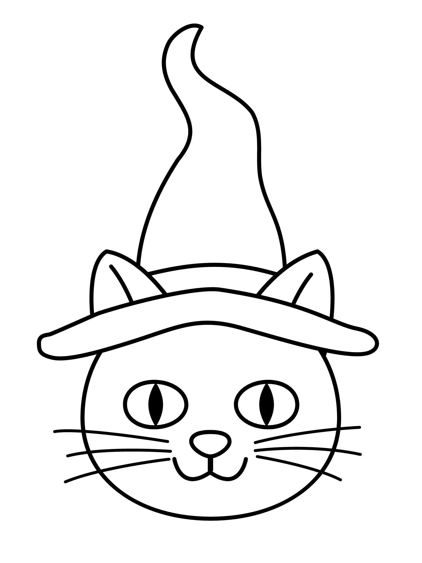 Cat With Hat Halloween Coloring Sheets