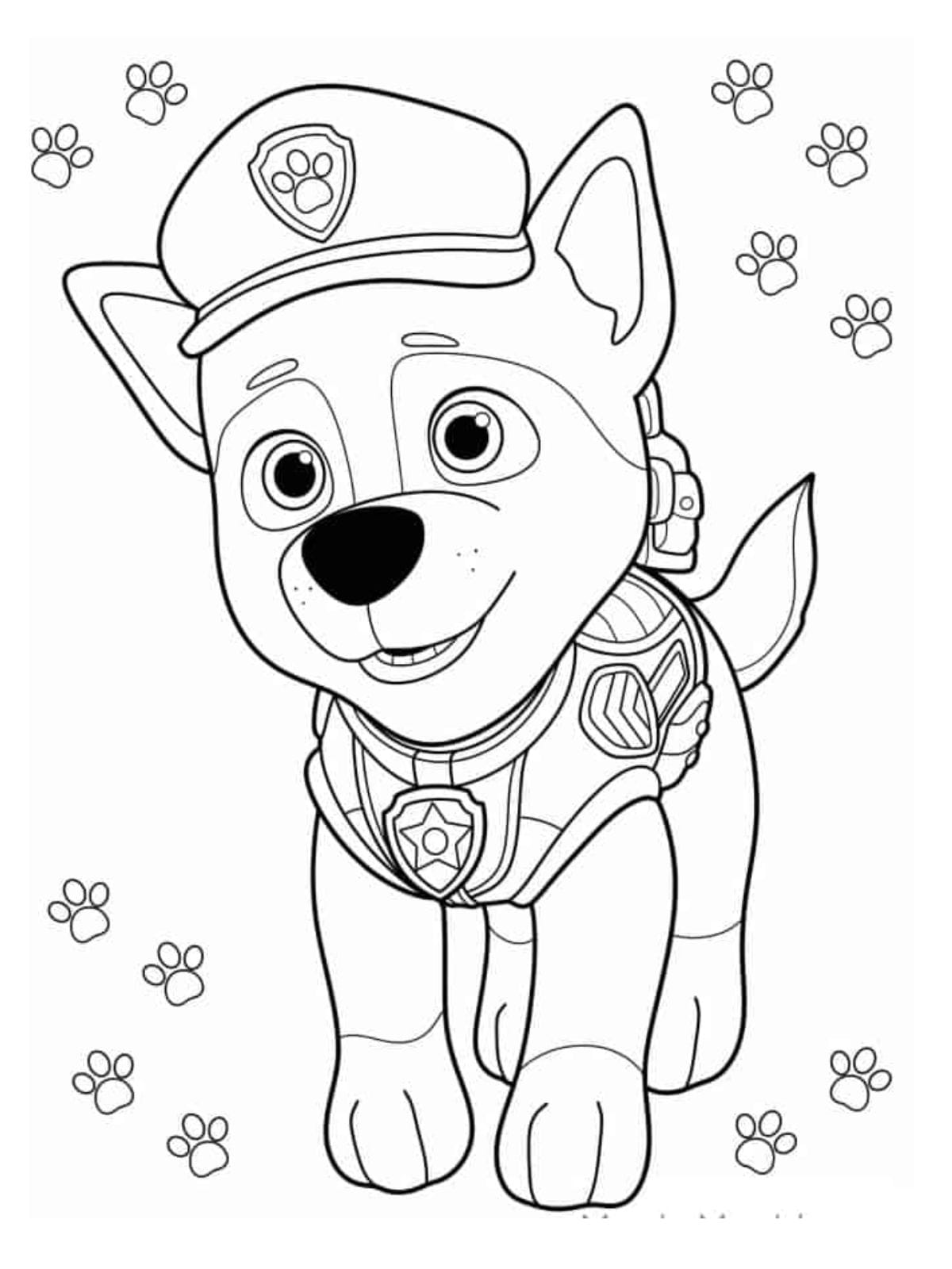 Chase Police Dog Paw Patrol Coloring Pages