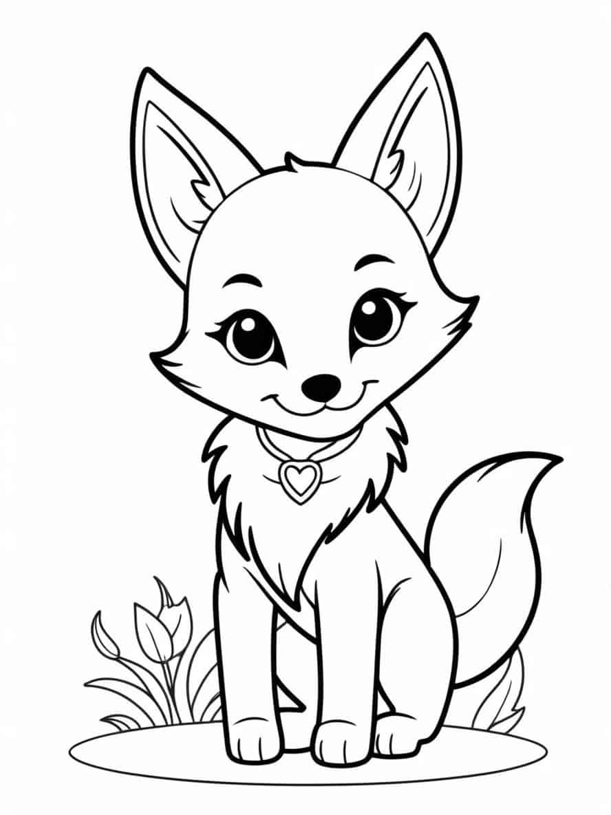 Chibi Fox Coloring Pages