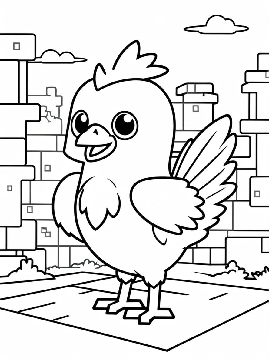 Chicken Cheeping Coloring Pages