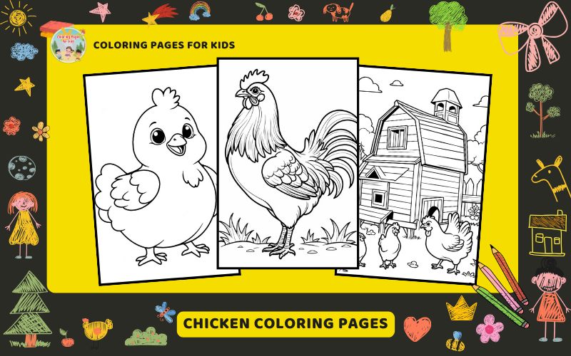 Chicken Coloring Pages Featured Image