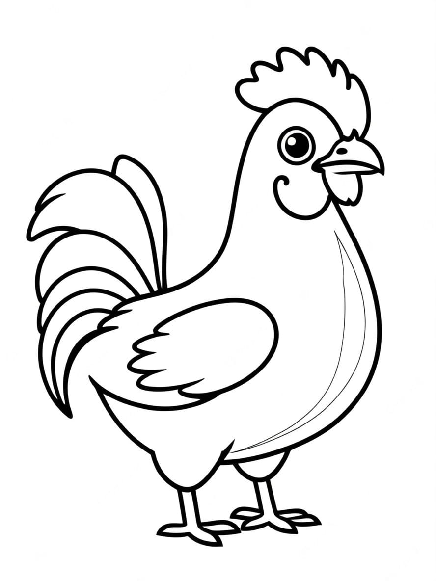 Chicken With Bright Eyes Coloring Pages