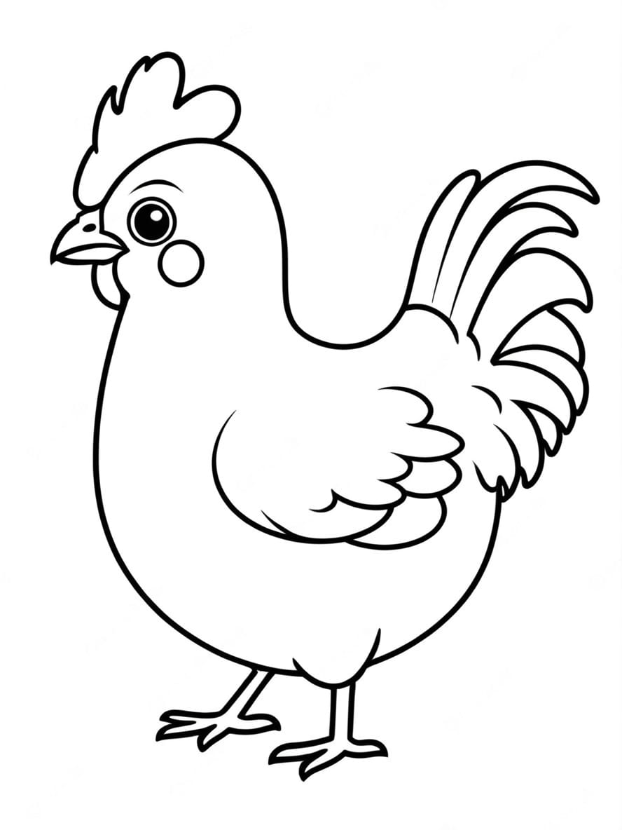 Chicken With Short Tail Coloring Pages