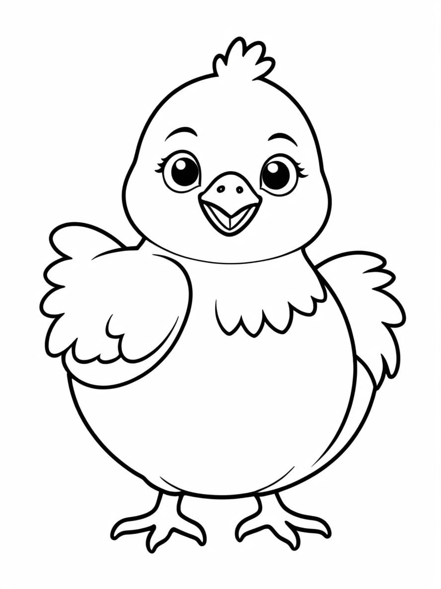 Chicken With Smooth Feathers Coloring Pages