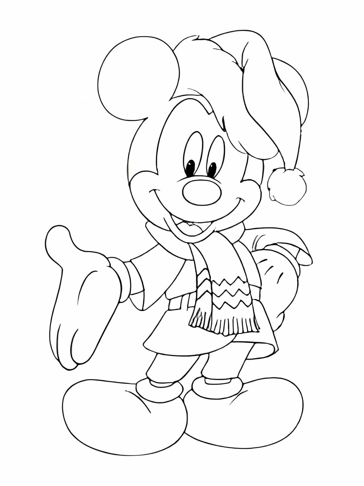 Christmas Mickey Mouse Coloring Sheets