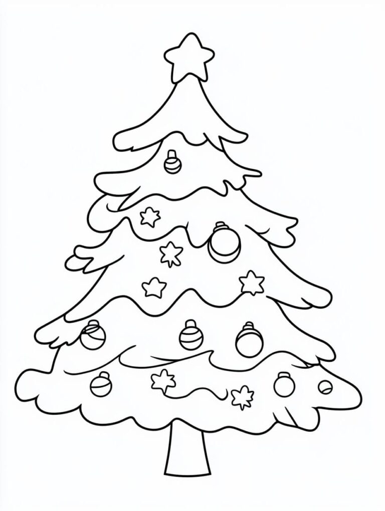 Delightful 40+ Christmas Tree Coloring Pages for Kids