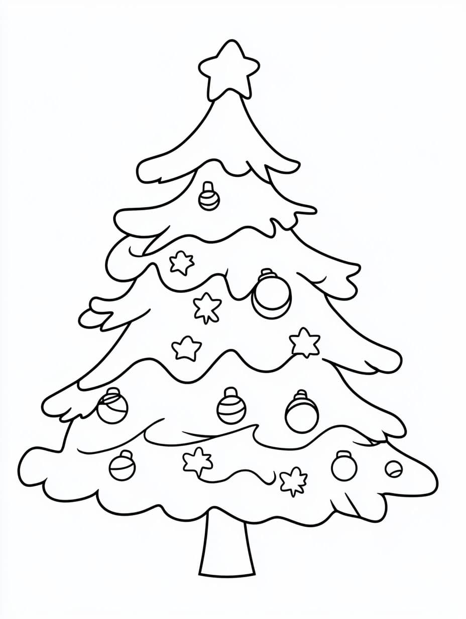 Christmas Tree Coloring Pages For Preschoolers