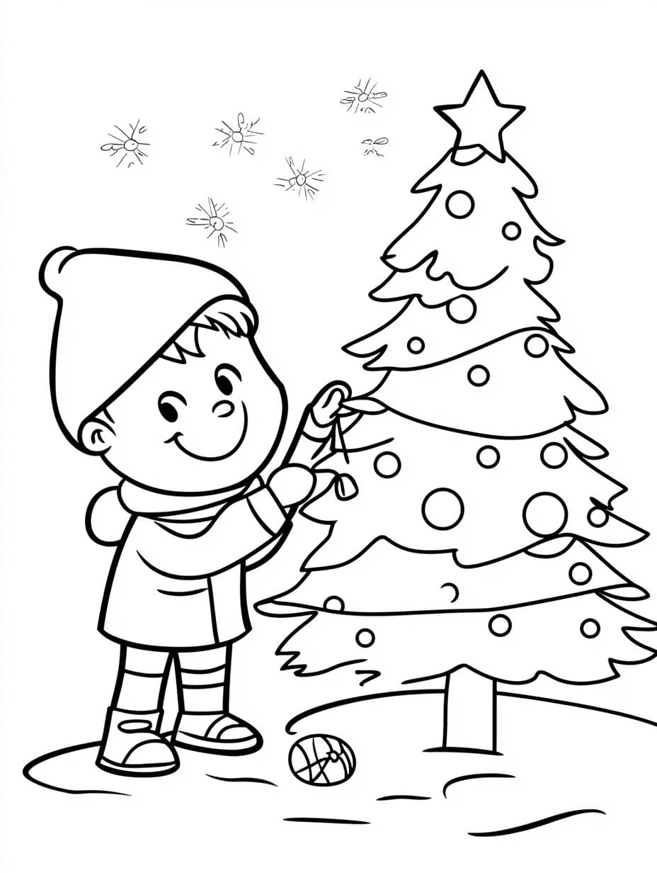 Christmas Tree Coloring Pages For Toddlers