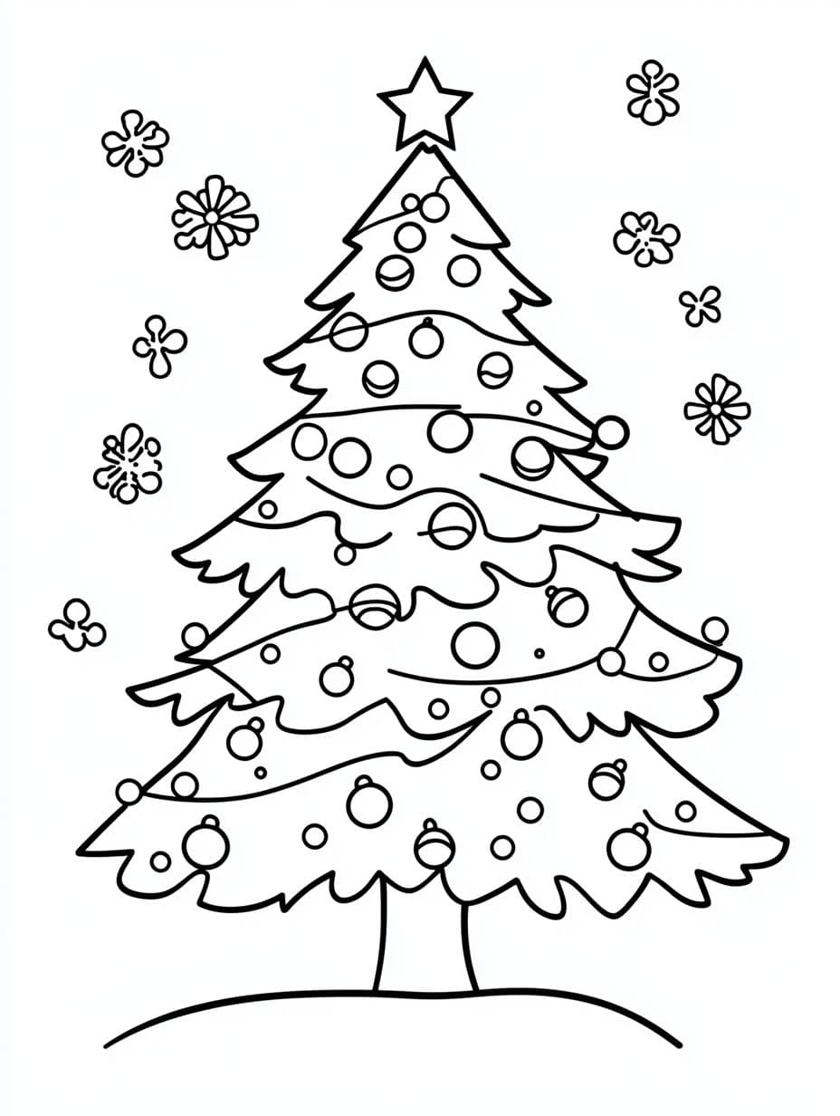 Christmas Tree Coloring Sheet For Preschoolers