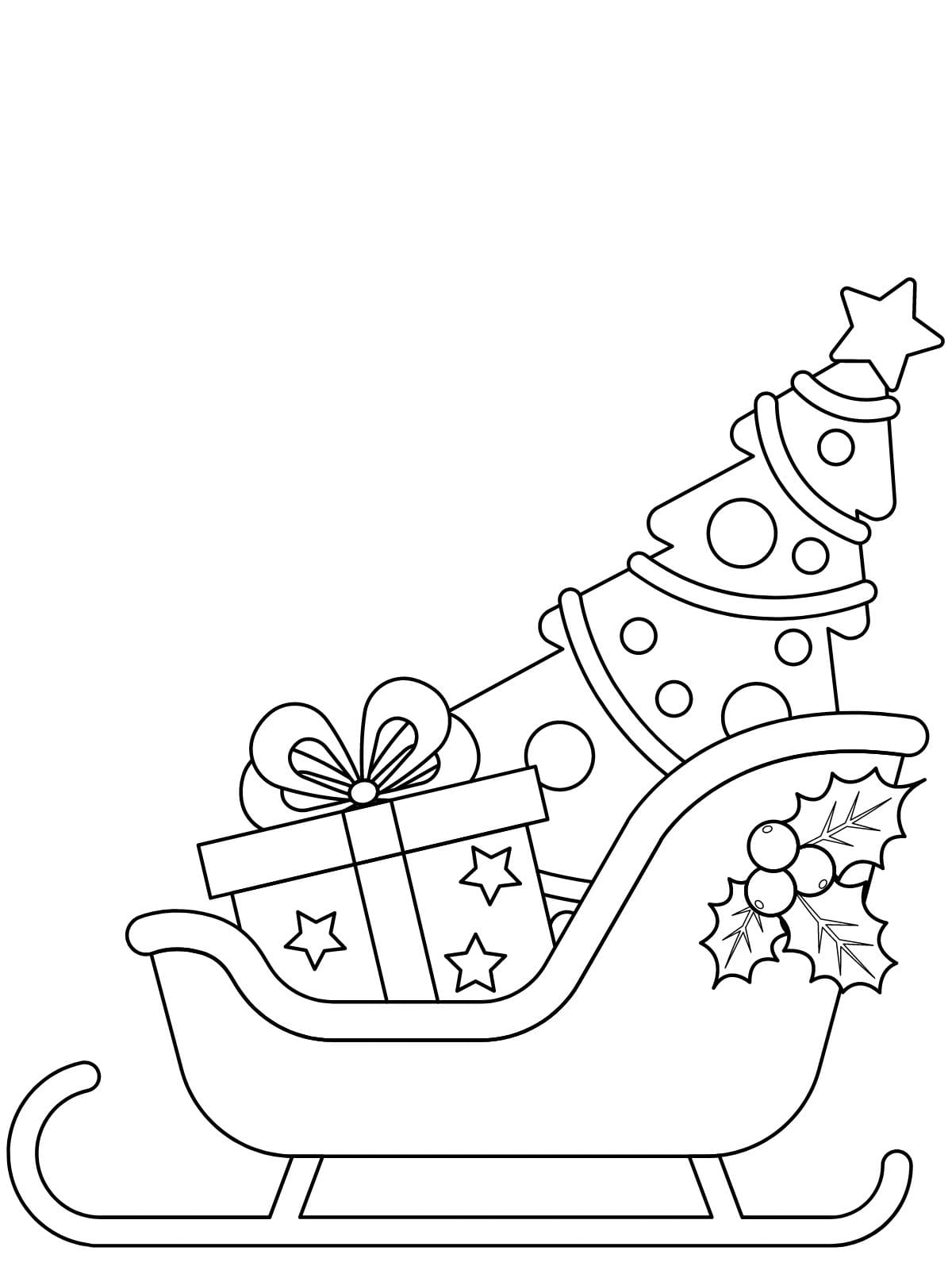 Christmas Tree With Presents Coloring Page