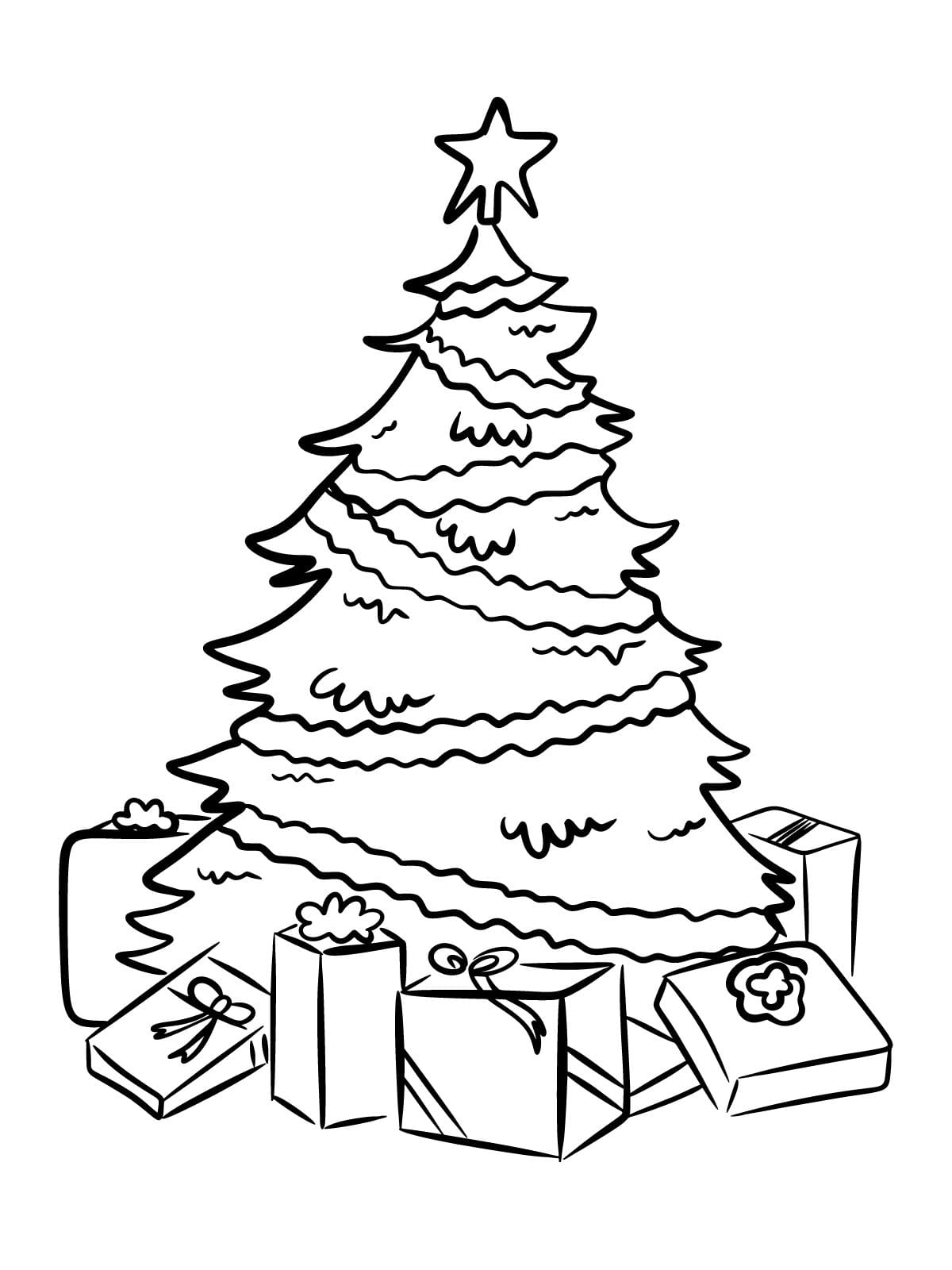 Christmas Tree With Star Topper Coloring Page