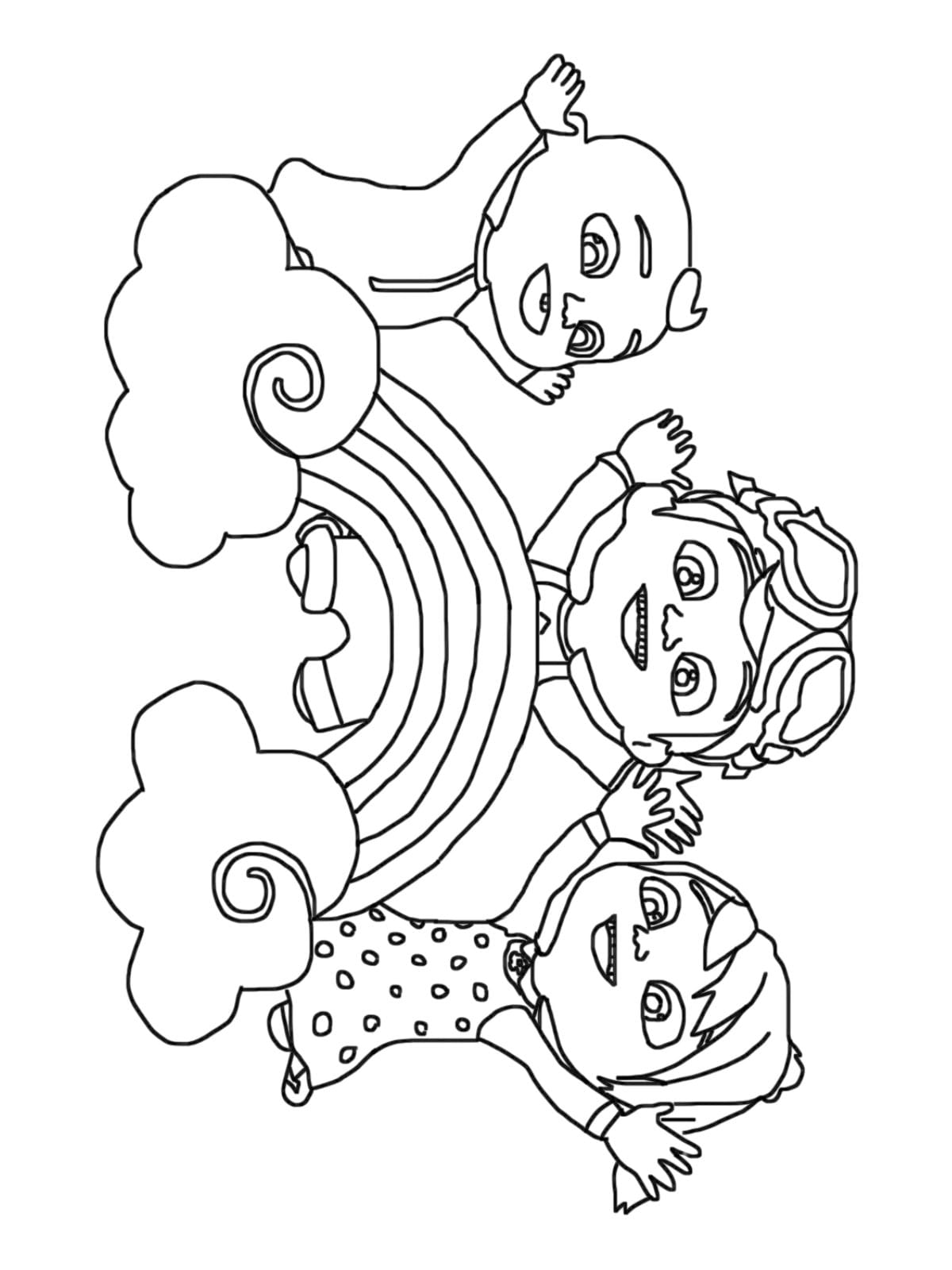 Cocomelon Rainbow Coloring Pages