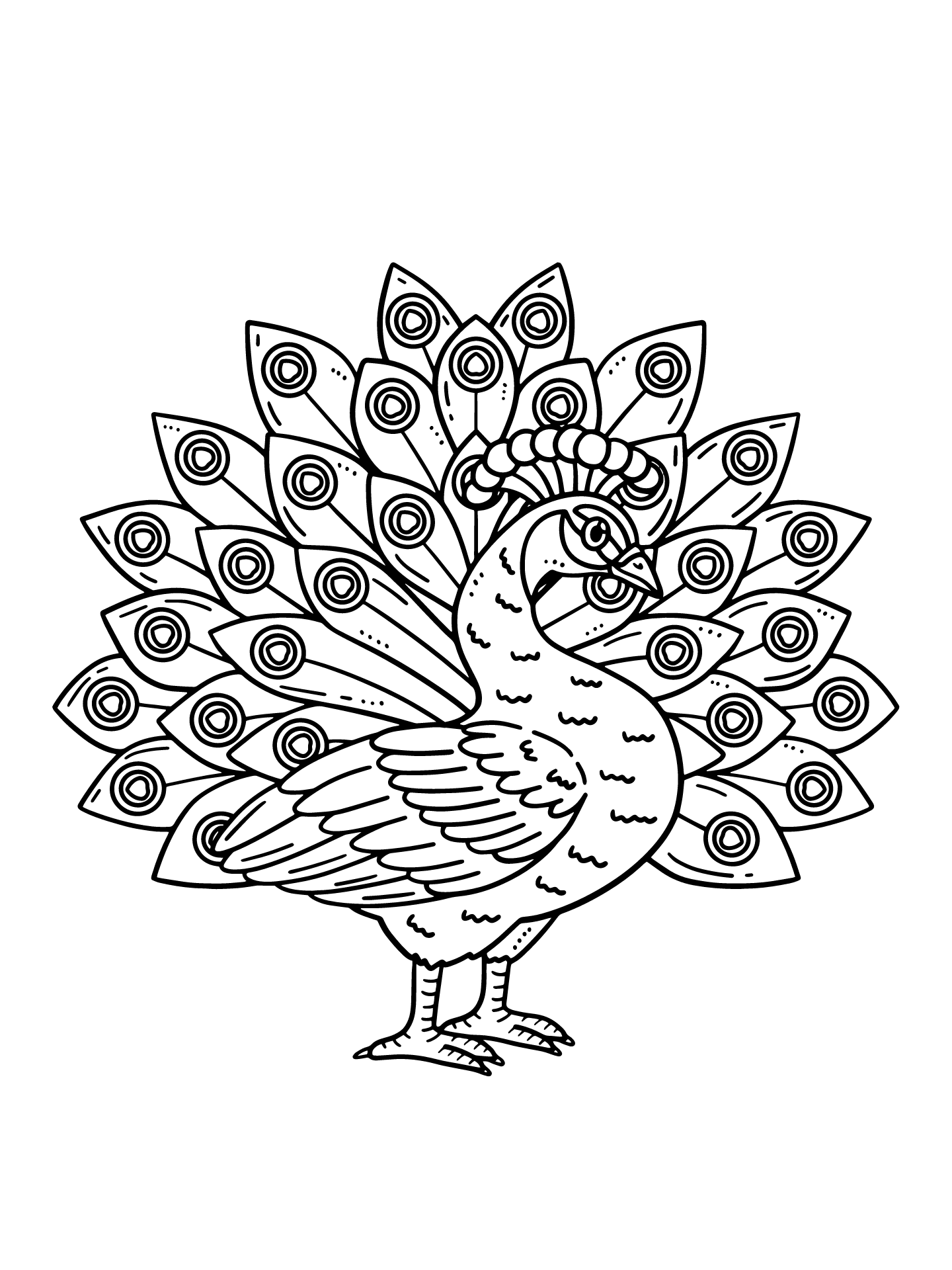 Colorful Peacock Coloring Pages