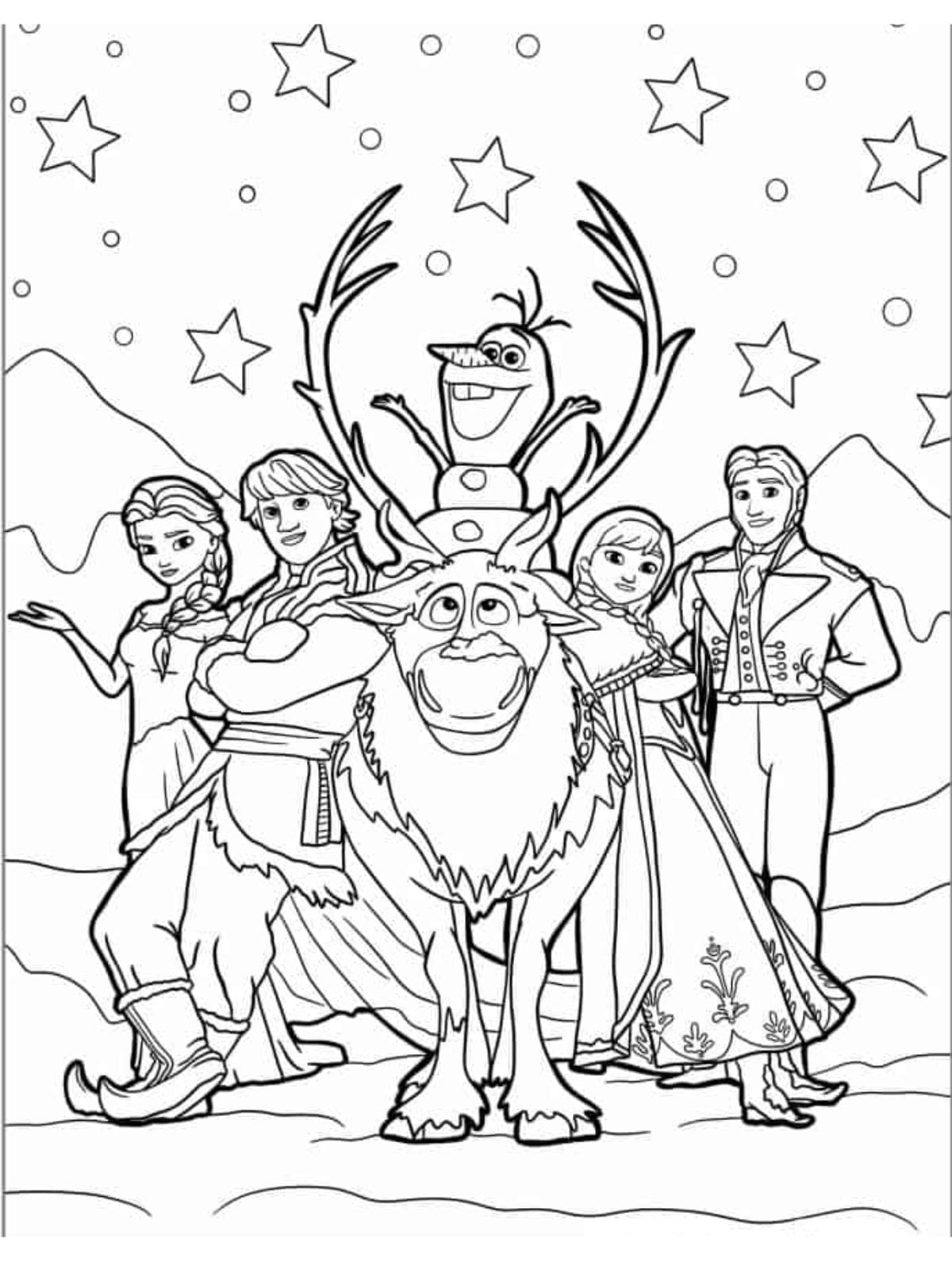 Coloring Page Of Frozen Characters