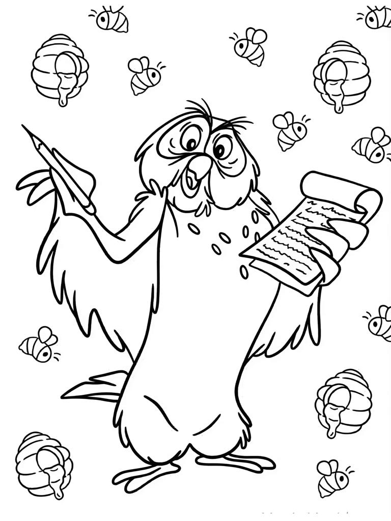 Coloring Page Of Owl From Winnie The Pooh