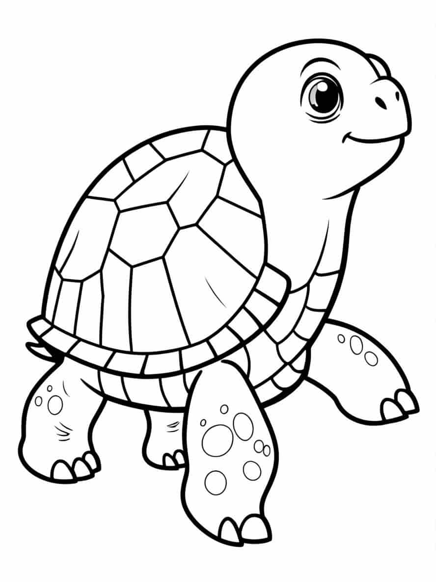 Coloring Pages Of Cartoon Turtle Easy Coloring Pages