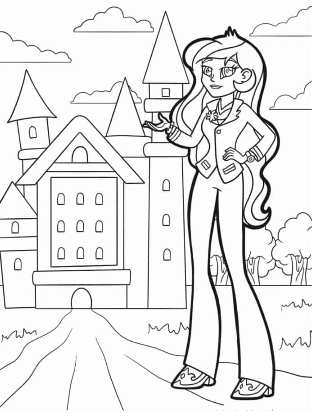 Coloring Sheet Of Equestria Girls Principal Celestria