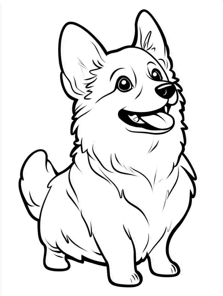 Corgi Puppy Cute Coloring Pages