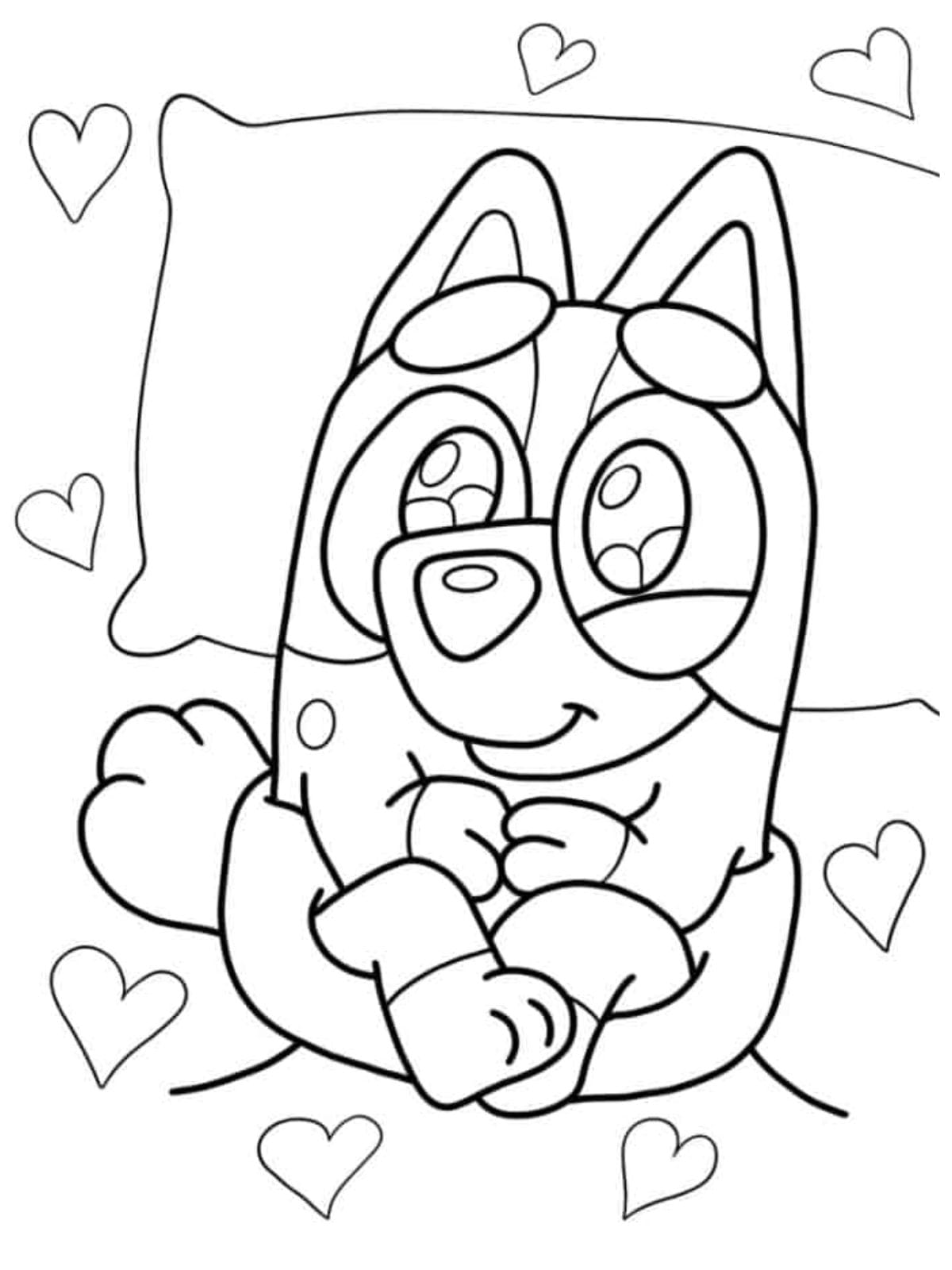 Cute Baby Bluey Coloring Pages For Kids