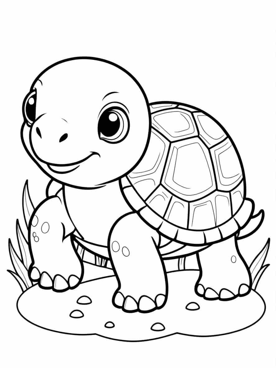 Cute Baby Turtle Coloring Pages