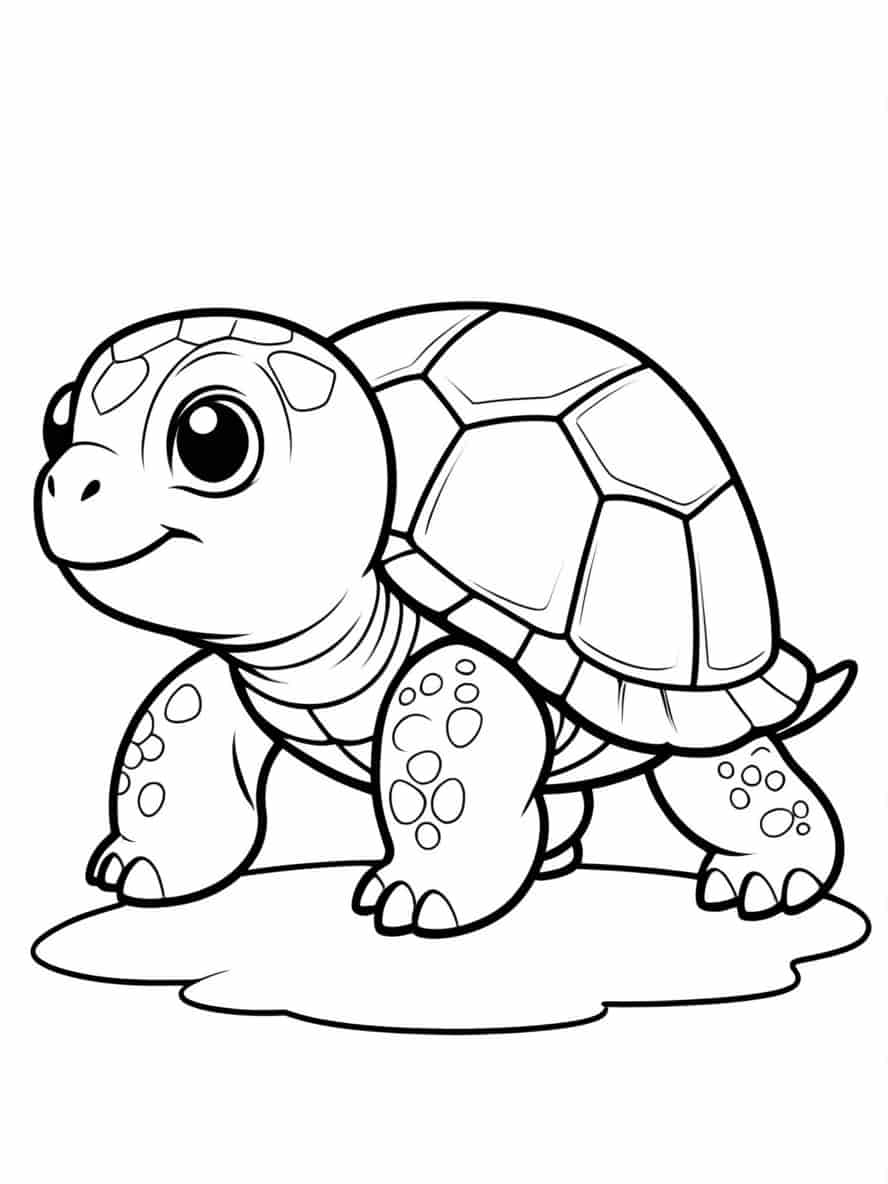 Cute Baby Turtle With Bumpy Shell Coloring Pages