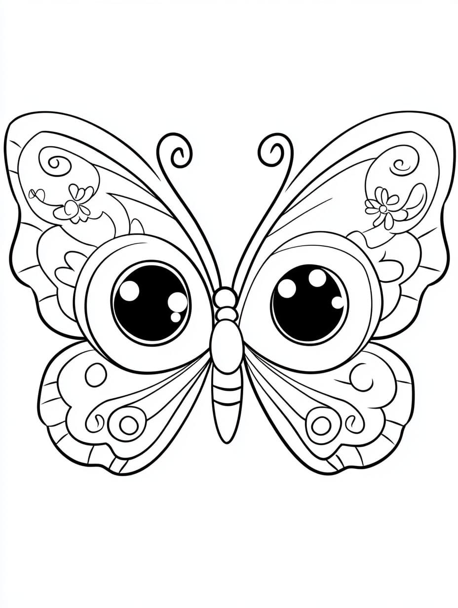 Cute Butterfly Coloring Pages