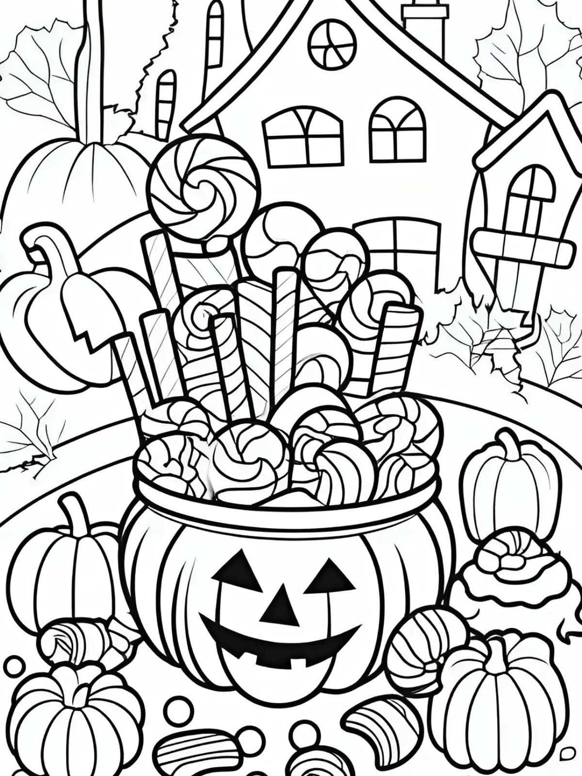 Cute Candy Corn Halloween Pumpkin Coloring Sheets