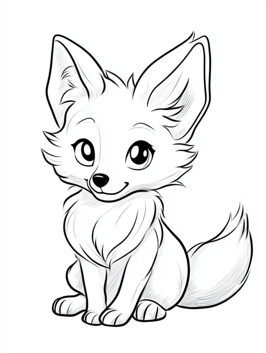 Cute Desert Fox Coloring Pages