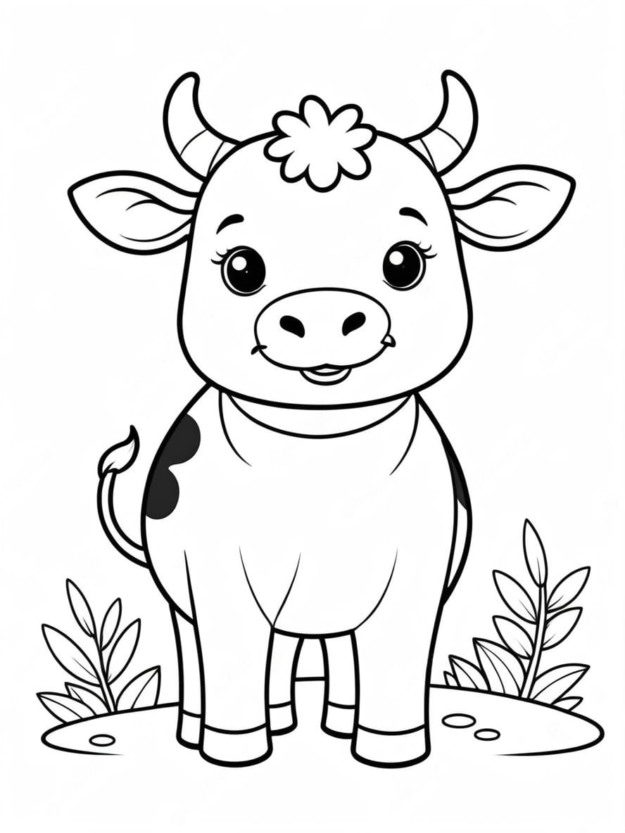 Cute Fat Cow Coloring Pages