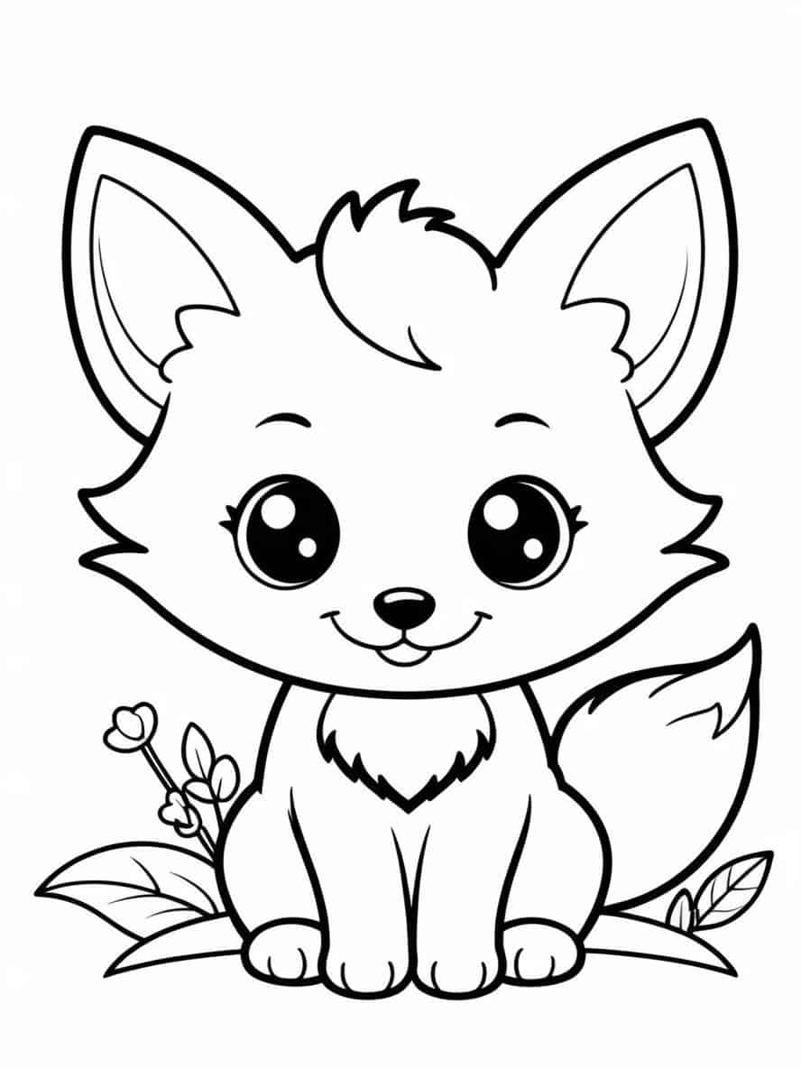 Cute Fox Coloring Pages