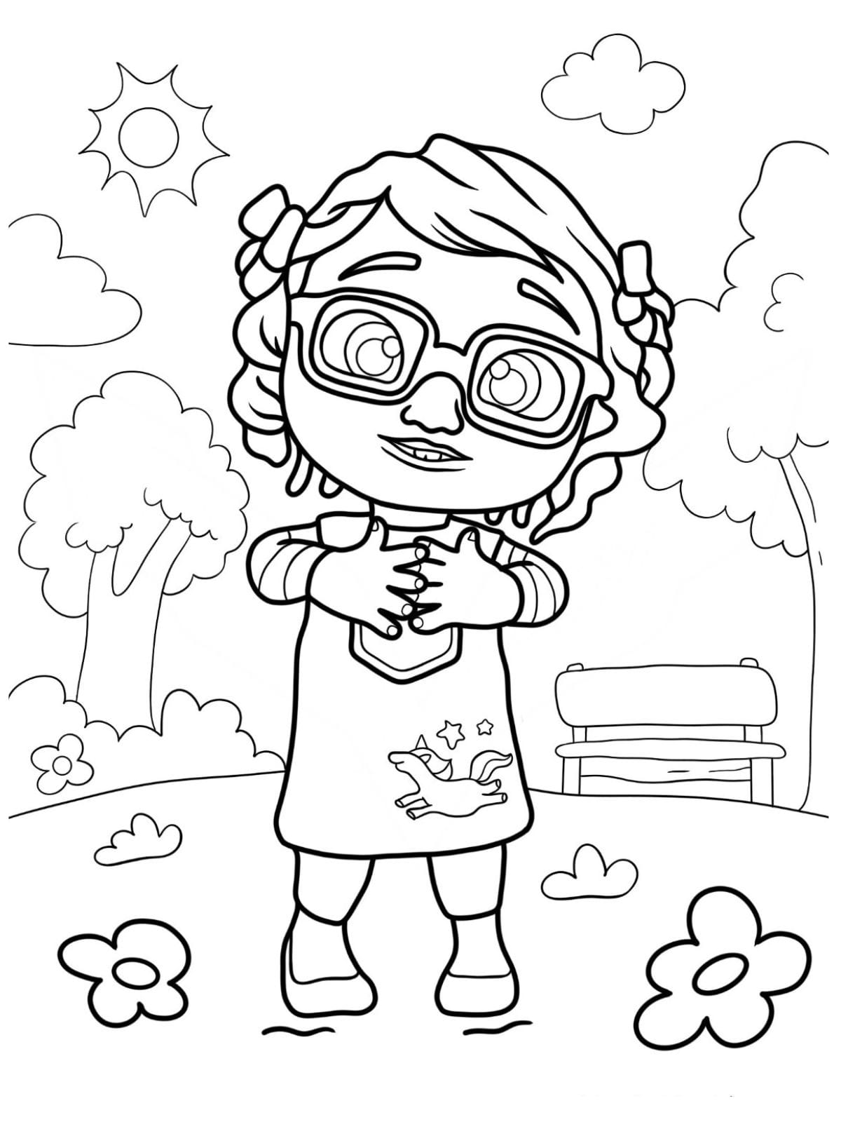 Cute Girl Cocomelon Coloring Pages