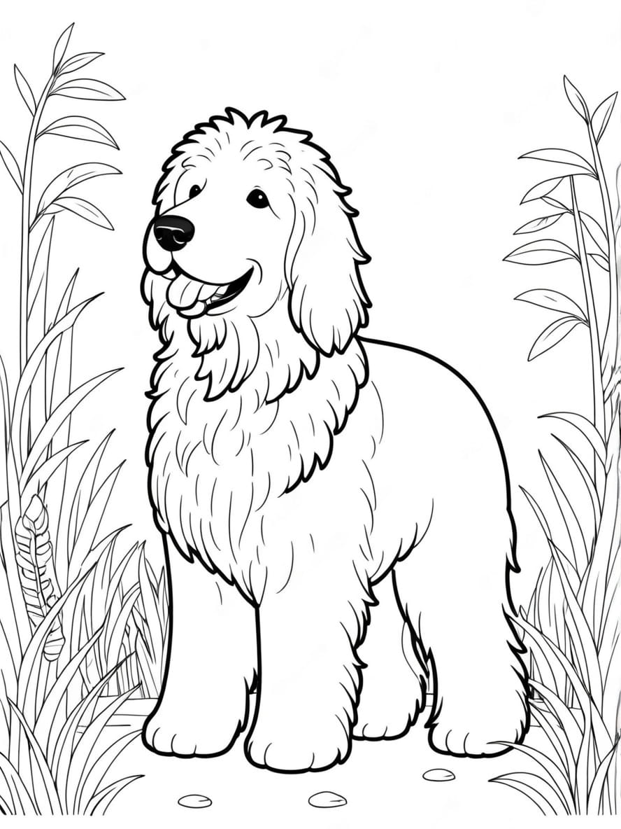 Cute Komondor Dog Coloring Pages