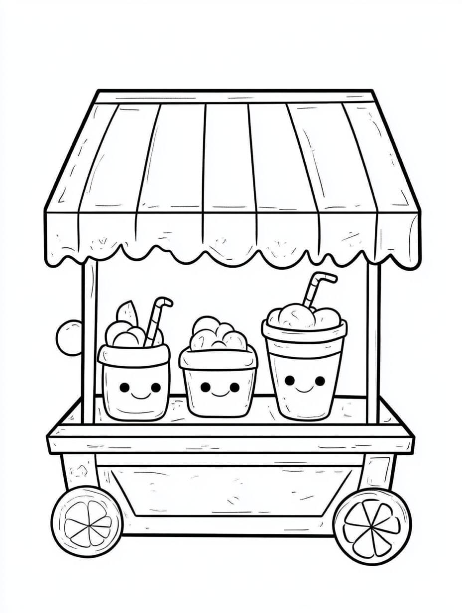 Cute Lemonade Stand Coloring Pages