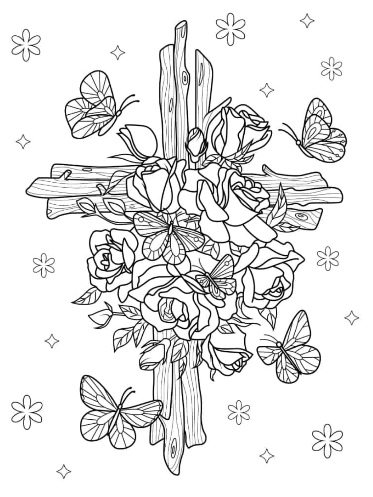 Cute Rose Coloring Pages