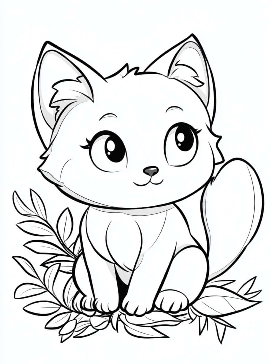 Cute Sand Cat Coloring Pages