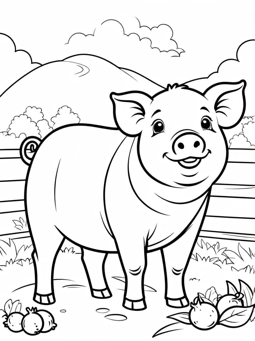 Cute Smiling Big Coloring Pages