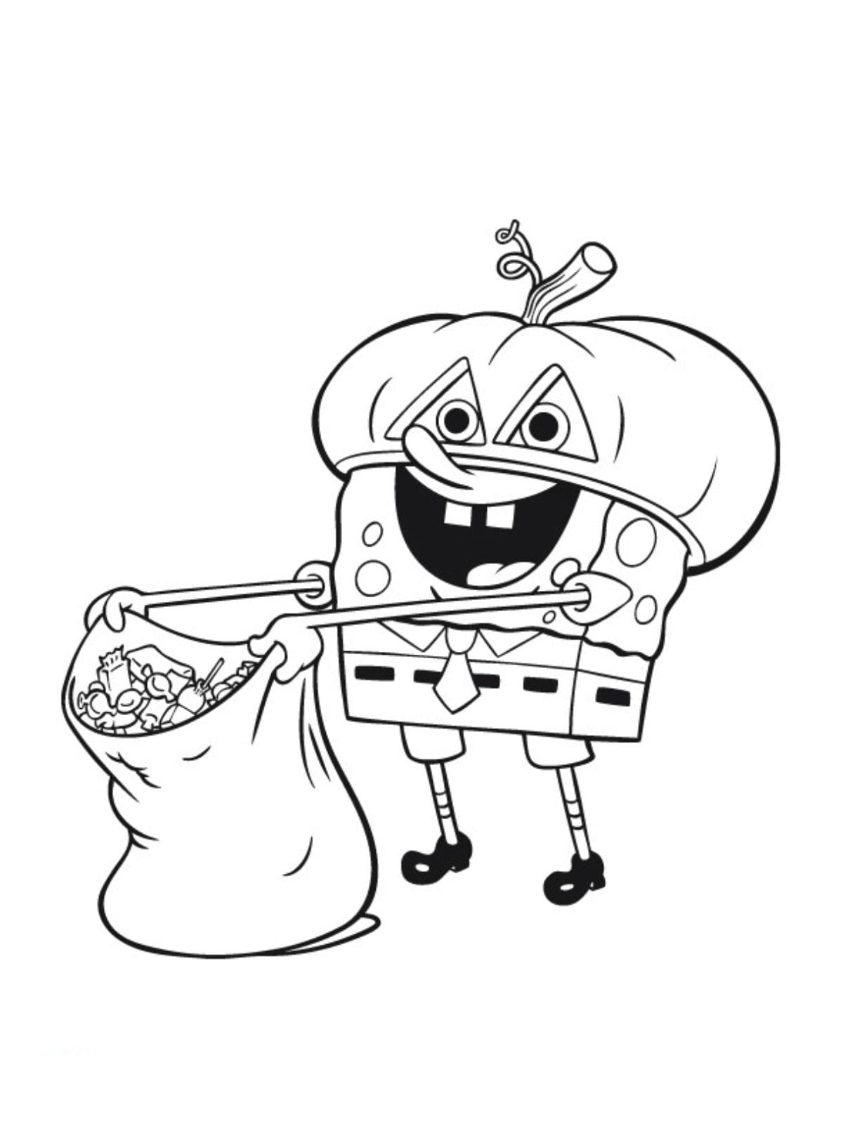 Cute Spongebob Coloring Page For Kids