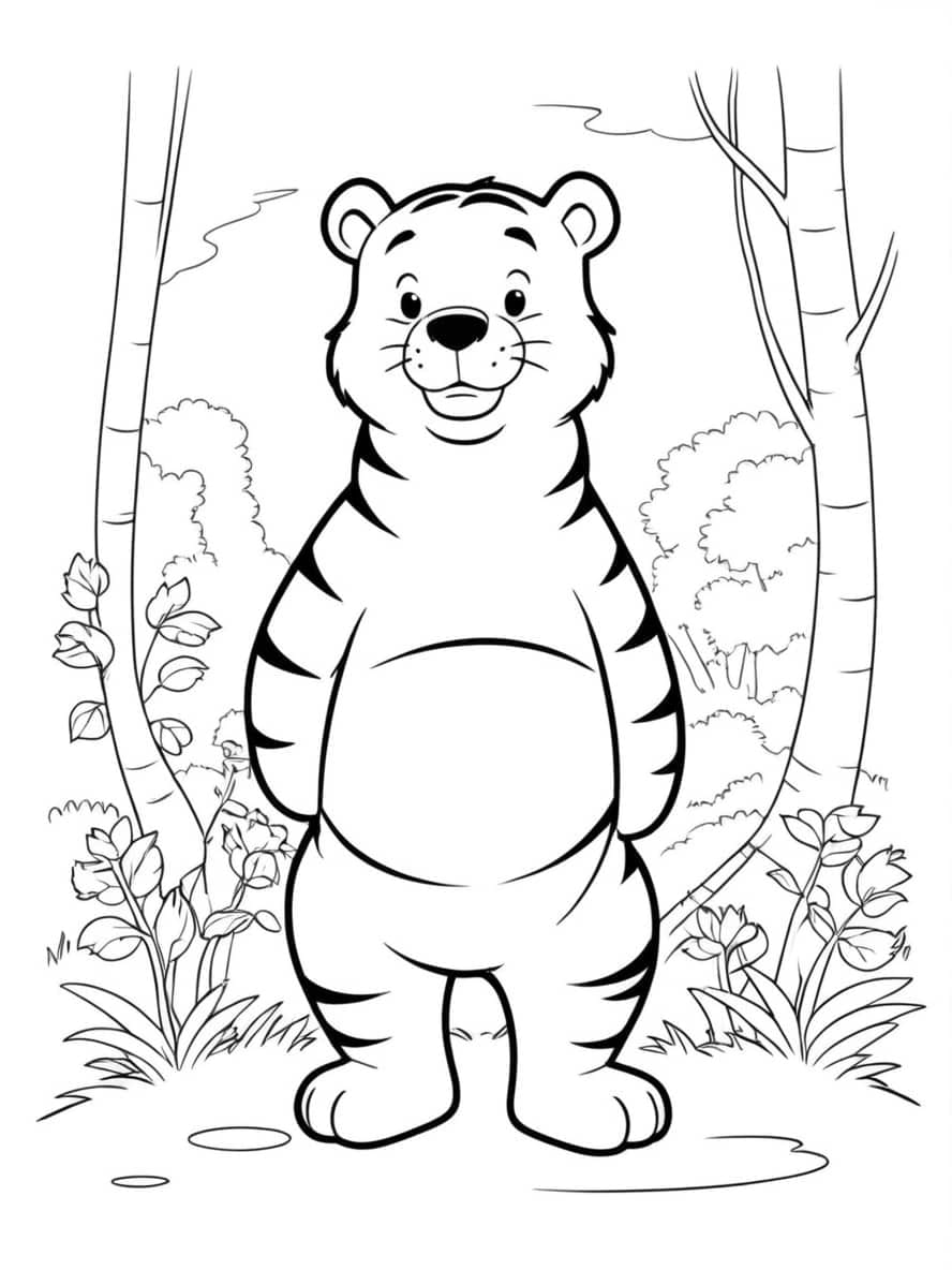 Cute Tiger From Winnie The Pooh Coloring Coloring Pages